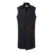 Maison Margiela Stilfull Bl? Gilet med Kontrastpaneler Blue, Dam