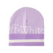 Off White Pixel Beanie - Ull - Lila Purple, Dam