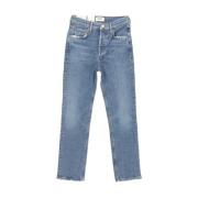 Agolde Silent Riley Crop Jeans Blue, Dam