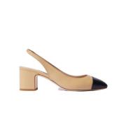 Scarosso Nude Slingback Pumps Beige, Dam