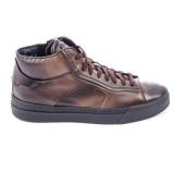 Santoni Mid Top Sneakers med Dragkedja Brown, Herr