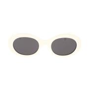Celine Ovala solglasögon med elfenbensfärgat acetatram och grå organis...
