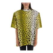 The Attico Cheetah Print Jersey T-Shirt Multicolor, Dam
