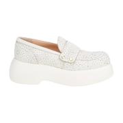 AGL puffy moc perforated shoes White, Dam
