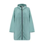 Aspesi Midnight Blue Voile Crepe Jersey Parka Blue, Dam