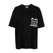 Comme des Garçons Svart Nike Bomull T-shirt med Swoosh Logo Black, Her...