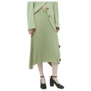 Rejina Pyo Plisserad kjol med böjd fåll Green, Dam