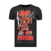 Local Fanatic Psycho Mouse - Tryckt T-shirt Herr - 6321Z Black, Herr