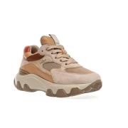 Hogan Beige Hyperactive Sneakers i Mocka och Tyg - Storlek 36 Pink, Da...