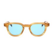 Retrosuperfuture Stiliga solglasögon med bärnstensfärgad ram och blåa ...