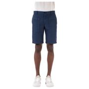 Eleventy Blå Shorts med Maxi Fickor Blue, Herr