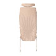 Andrea Adamo Midi Skirts Beige, Dam