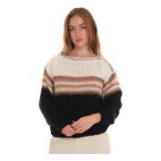 Liu Jo Kabelstickad Båthals Pullover Beige, Dam