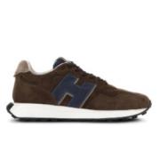 Hogan Stiliga Patch Sneakers för Män Brown, Herr