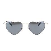 Saint Laurent Hjärtformade solglasögon med spegelglas i silver Gray, U...