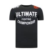 Local Fanatic T Shirt Med Tryck UFC Ultimate Black, Herr
