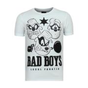 Local Fanatic Rhinestones Beagle Boys - Rolig T-shirt Man - 6319W Whit...