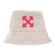 Off White Beige Bucket Hat - Regular Fit - 100% Bomull Beige, Dam