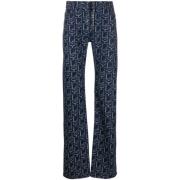 Ludovic de Saint Sernin Blå Monogram Swarovski Crystal Jeans Blue, Dam