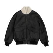 Just Things we Like Vändbar Shearling Baseball Jacka Brown, Dam