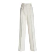 Simona Corsellini Wide Trousers White, Dam