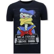 Local Fanatic Exklusiv Män T-shirt - Alcatraz Prisoner - 11-6385B Blue...