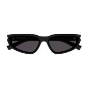 Saint Laurent Svarta Cat-Eye Solglasögon med Ikonisk Hörnvinkel Black,...