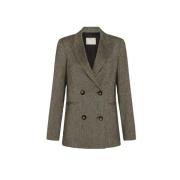 Momoni Avslappnad Smoking Stil Blazer Gray, Dam