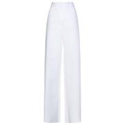 Max Mara Studio Wide Trousers White, Dam