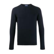 Drumohr Marinblå Cashmere Crew Neck Tröja Blue, Herr