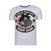 Local Fanatic Fight Club Spike Rhinestone - Man T shirt - 13-6230W Whi...