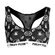 Philipp Plein Stiligt Bralette Set med Logotryck Black, Dam