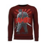 Local Fanatic Rambo Rhinestone Sweater - Herr Tröja - 5910A Red, Herr