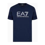 Emporio Armani EA7 Essentiell Randig Ärm T-shirt Blue, Herr