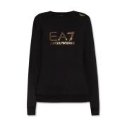 Emporio Armani EA7 Logo-printed sweatshirt Black, Dam