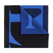 Lanvin Ullhalsduk med logotyp Blue, Dam