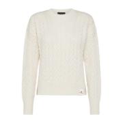 Peuterey Alpacka Bomull Crew-neck Sweater White, Dam