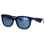 Dior Avslappnade blå geometriska solglasögon med Dior Oblique-detaljer...