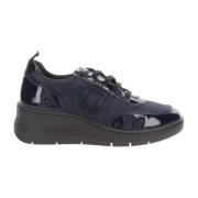 Cinzia Soft Läder- och Tygdam Sneakers Blue, Dam