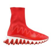 Christian Louboutin Vita Sharkysock Sneakers Red, Dam