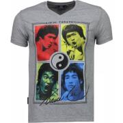 Local Fanatic Bruce Lee Ying Yang - Herr T-shirt - 2315G Gray, Herr
