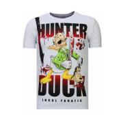 Local Fanatic Hunter Duck Rhinestone - Herr T-shirt - 13-6225W White, ...