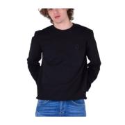 Dondup Svart Crewneck Sweatshirt, Uf641 Kf0196 Fs6.890 Black, Herr