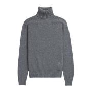 Ami Paris Jersey Turtleneck Sweaters Gray, Herr