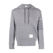 Thom Browne Grå Sweatshirt med Logopatch och Randig Detalj Gray, Herr