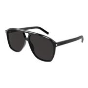 Saint Laurent Dune Oversize Pilot Sunglasses Black, Unisex