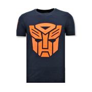 Local Fanatic Cool T-shirt Män - Transformers Print Blue, Herr