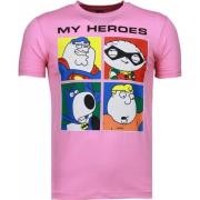Local Fanatic Super Family My Heroes - Herr T Shirt - 51001R Pink, Her...