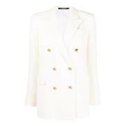 Tagliatore Krämvit Texturerad Blazer White, Dam