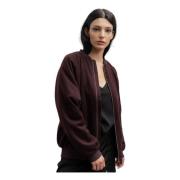 Ahlvar Gallery Kimie wool bomber jacket burgundy Brown, Dam